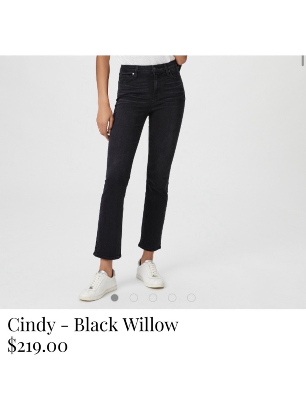 PAIGE Cindy Ankle Straight Jeans - Black Willow